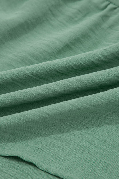 Floral Embroidered V-Neck Puff Sleeve Babydoll Blouse