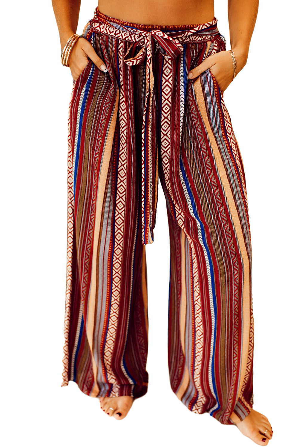 Boho Stripe Wide Leg Pants