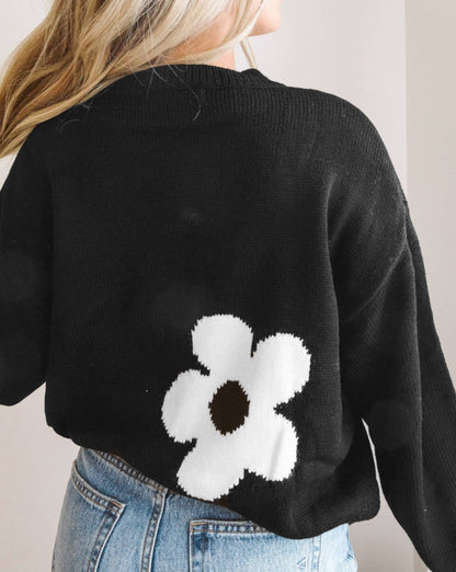 Floral Long Sleeve Crewneck Sweater