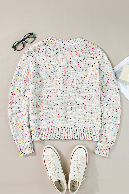 Confetti Open Front Sweater Cardigan