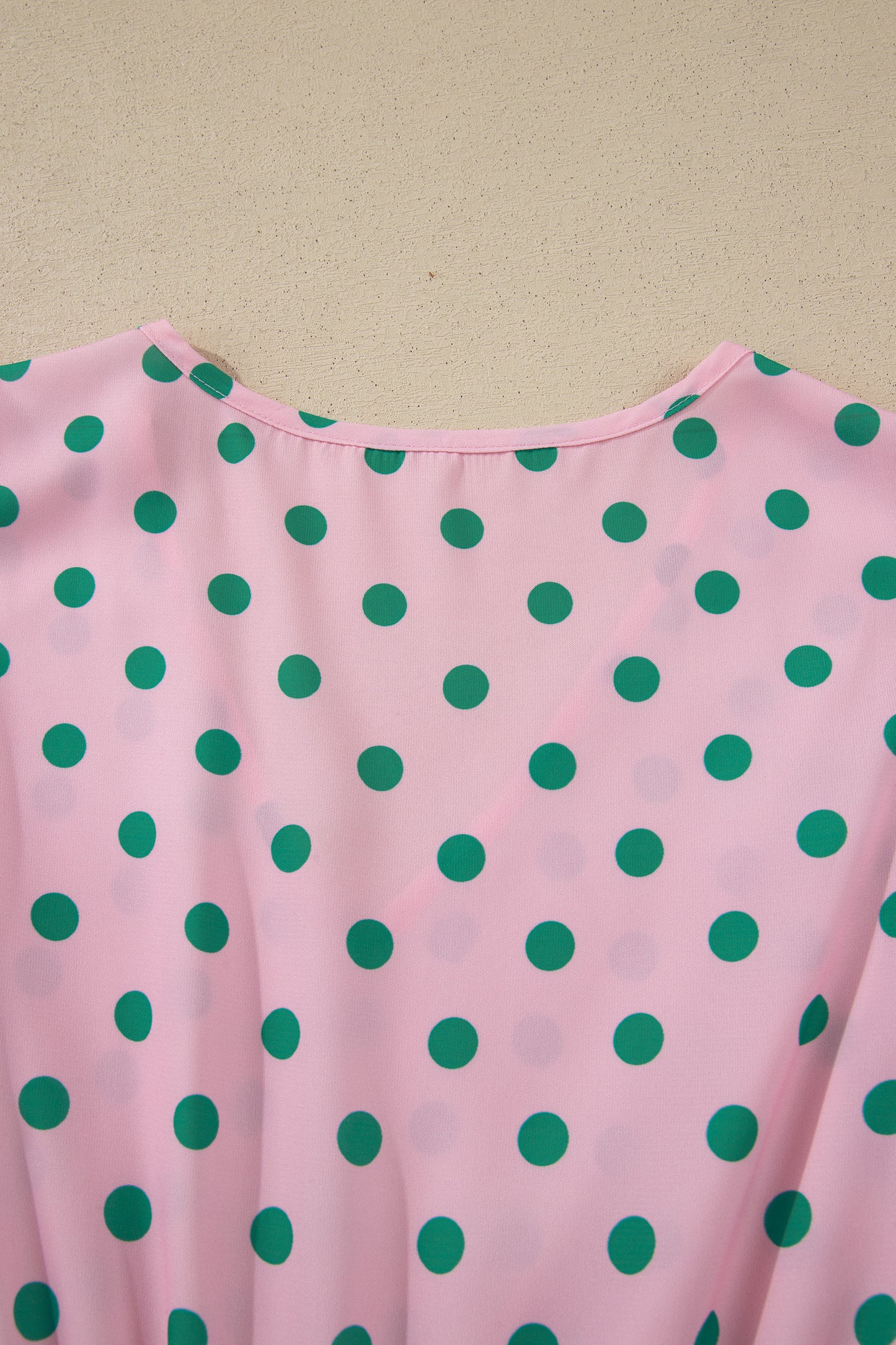 Polka Dot V-Neck Ruffle Tiered Babydoll Blouse