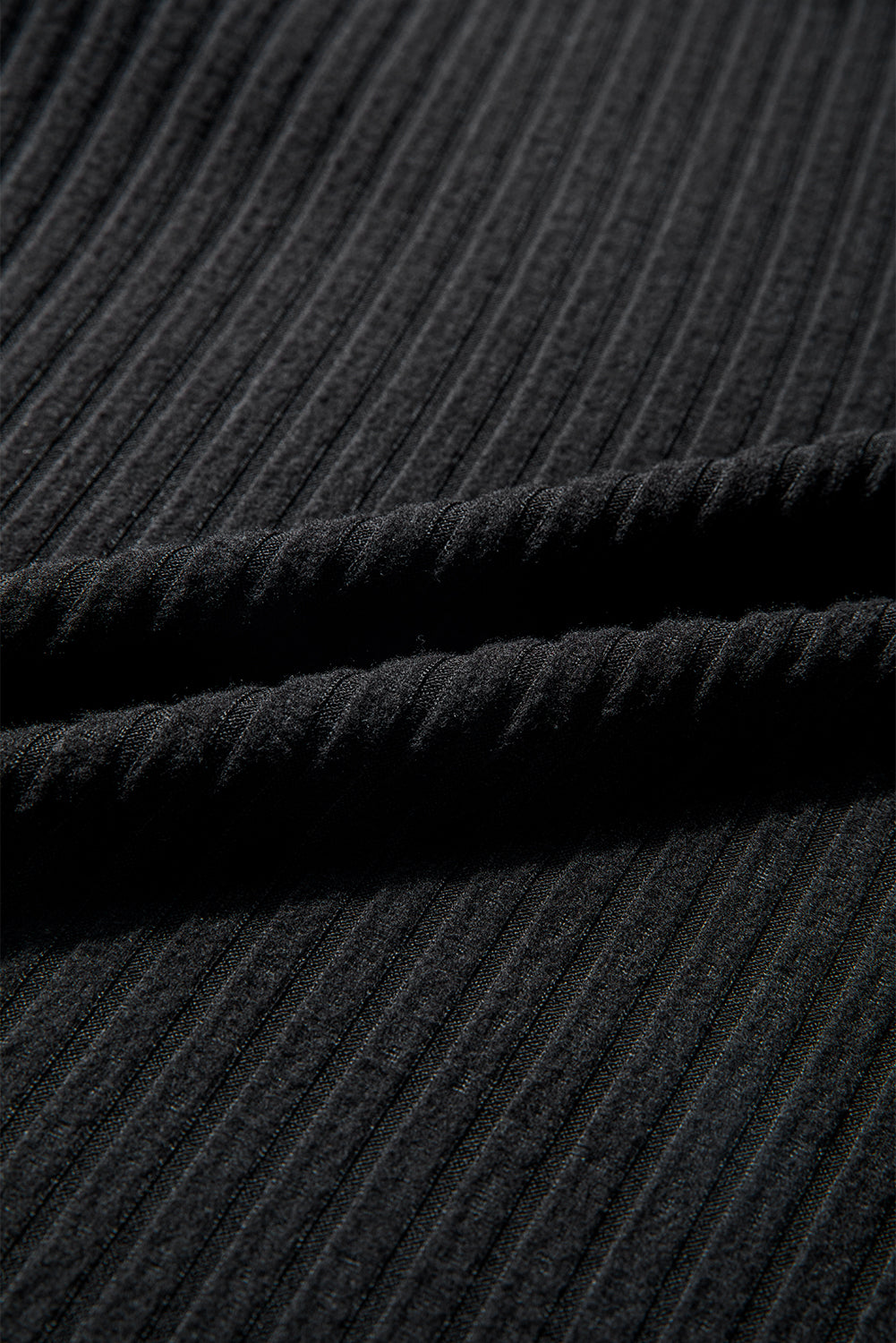 Solid Ribbed Knit Textured Round Neck Top