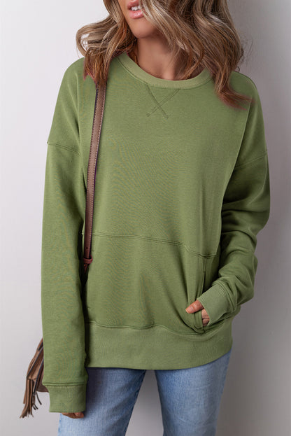 Kangaroo Pocket Drop Shoulder Sweatshirt