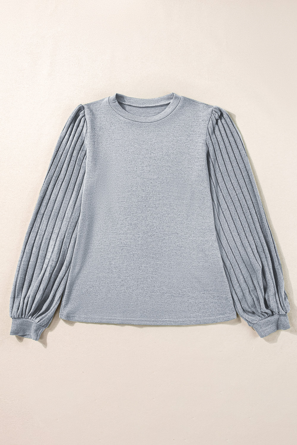 Ribbed Bishop Long Sleeve Top