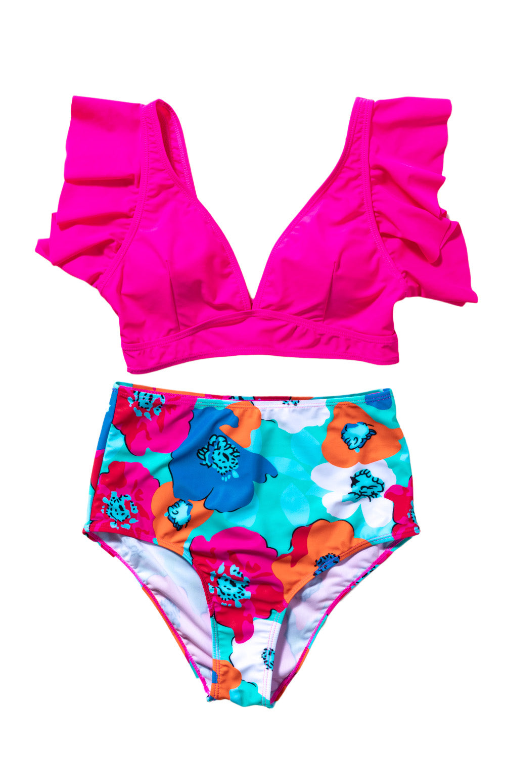 Floral High Waist Bikini Set