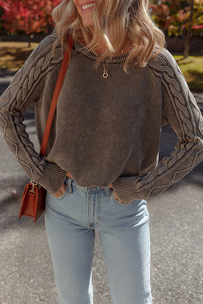 Cable Knit Long Sleeve Sweater