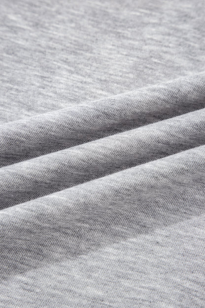 Varsity Contrast Stripe Trim V-Neck Sweatshirt