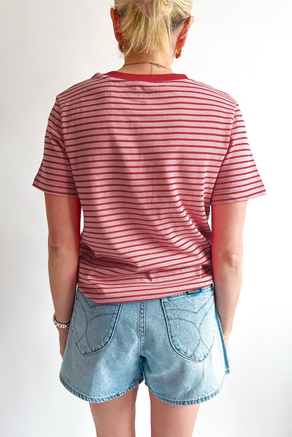 Stripe Crewneck Short Sleeve T-Shirt