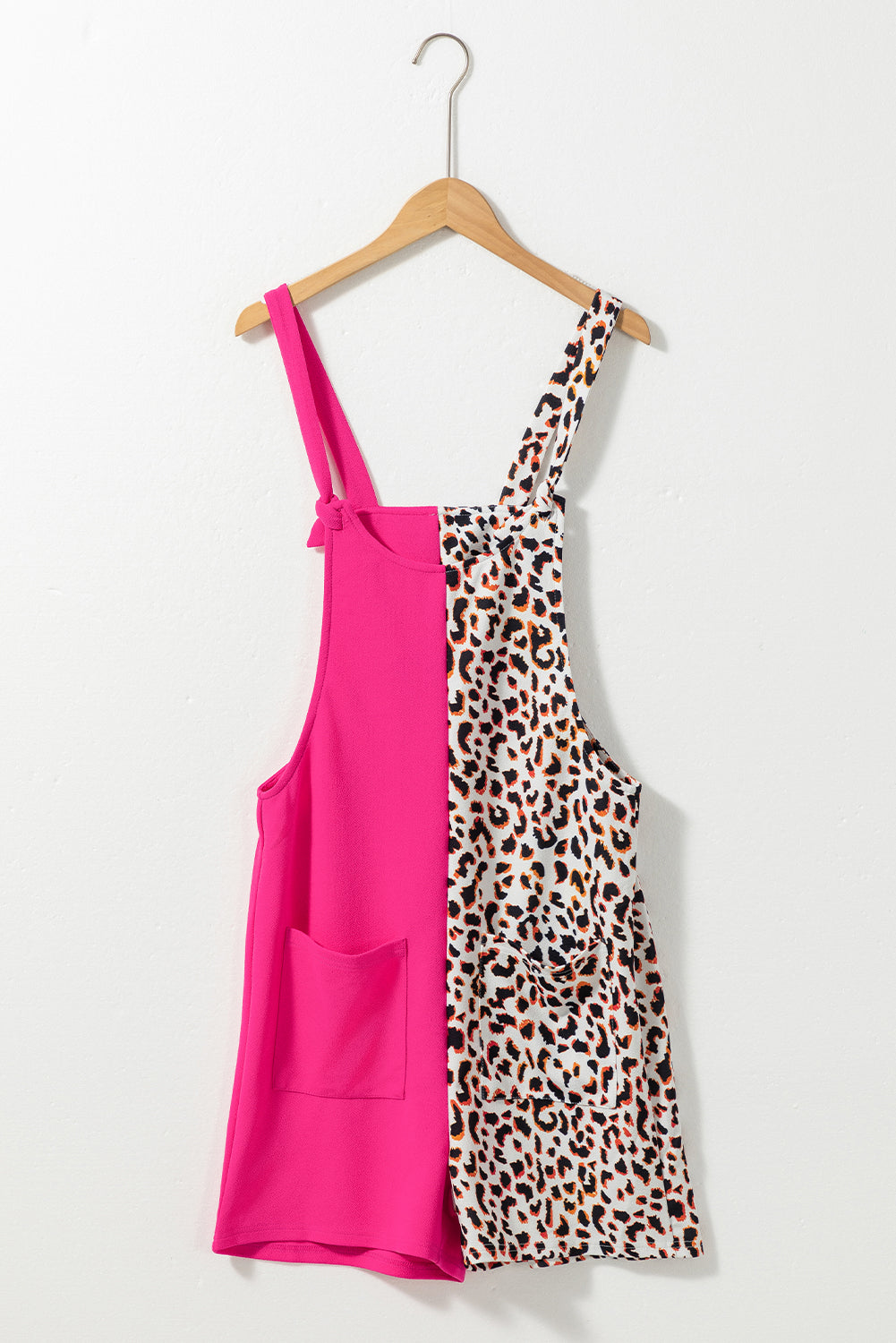 Leopard Colorblock Patchwork Sleeveless Romper
