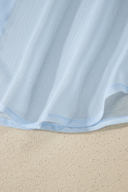 Sheer Tunic Shirt & Drawstring Shorts Cover-Up