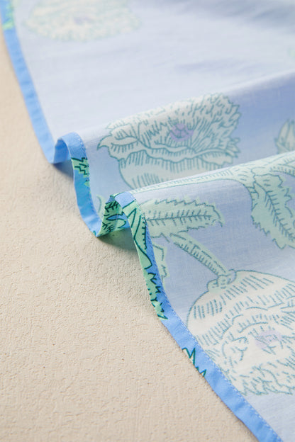 Plus Size Floral Stripe Contrast Short Sleeve Mini Dress