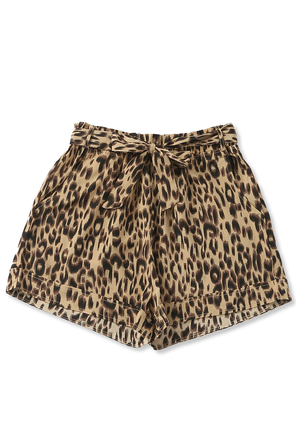 Leopard Belted High Waist Shorts