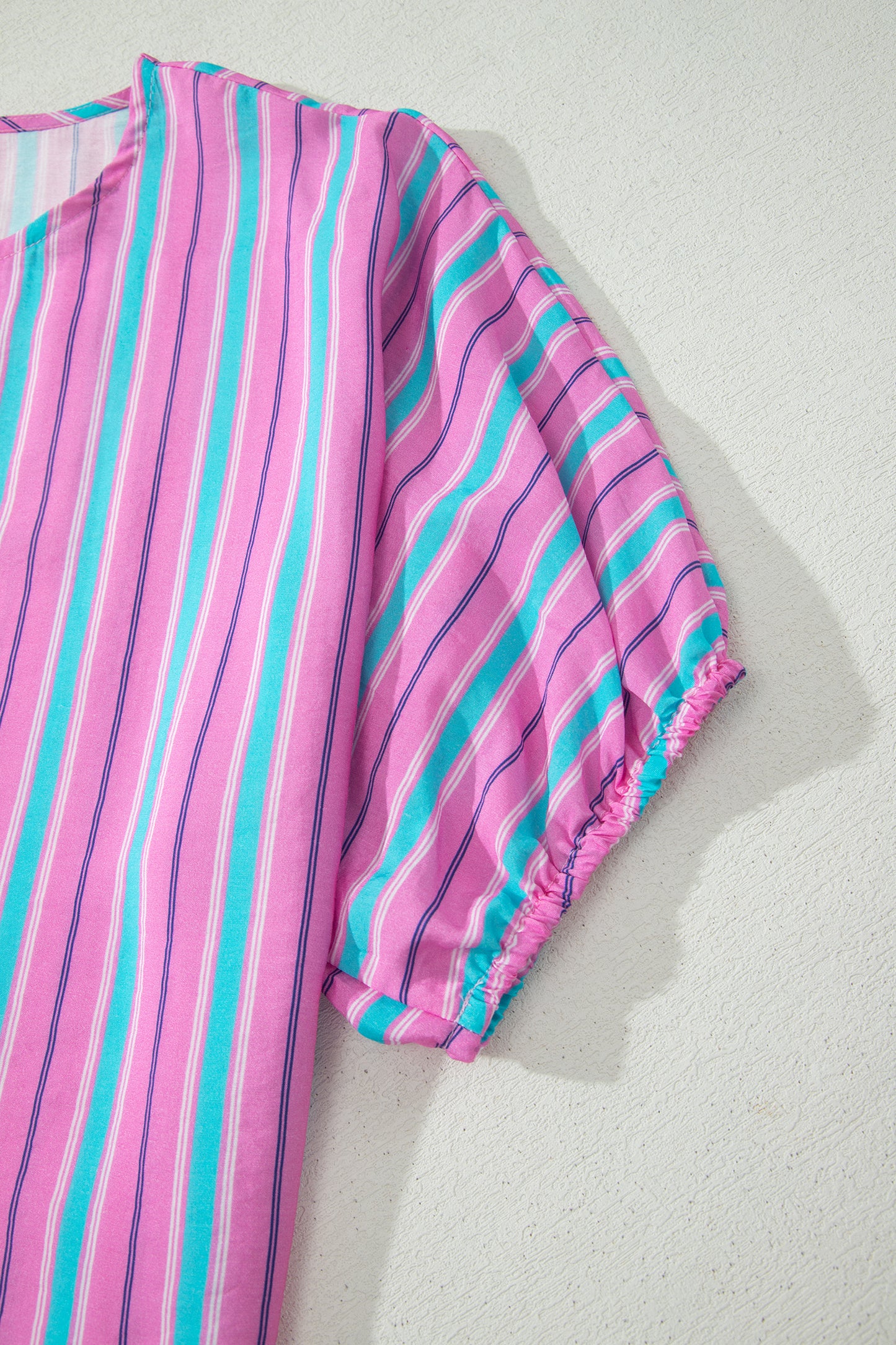Stripe Dolman Short Sleeve Blouse & Short Set