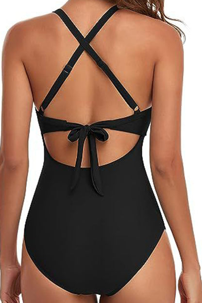 Crossed Back Cutout Monokini Swimsuit