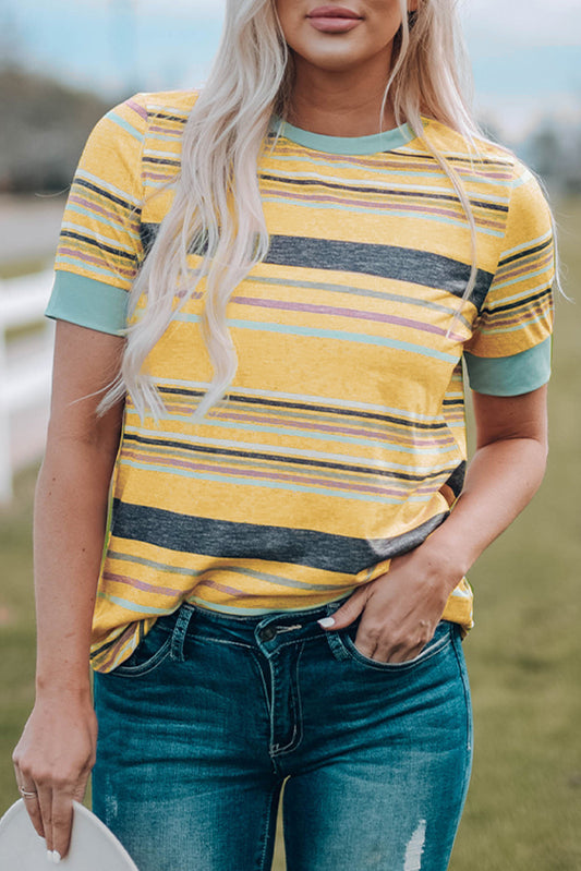 Stripe Short Sleeve Crewneck T-Shirt