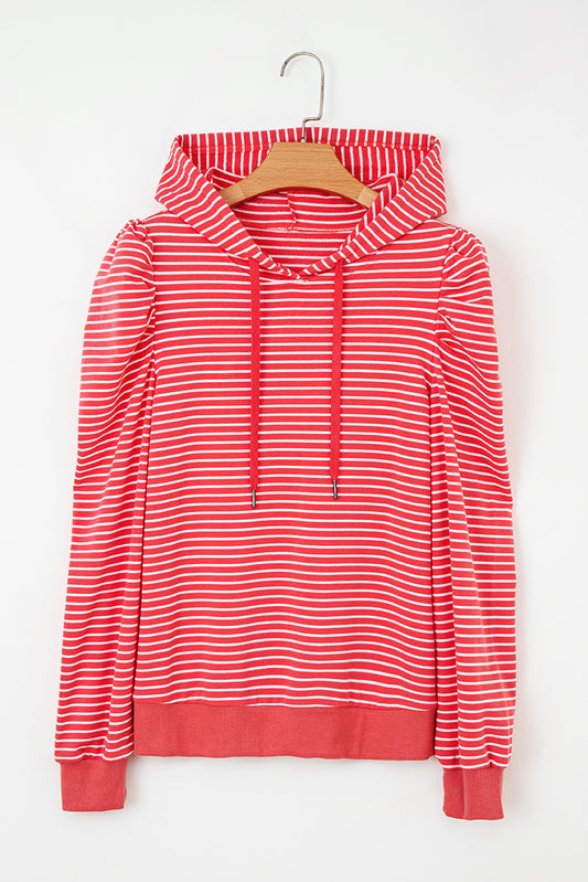 Stripe Puff Long Sleeve Hoodie