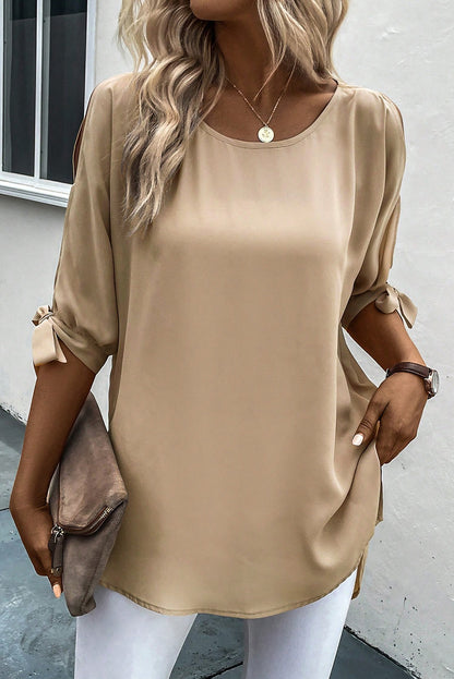 Bow Tied 3/4 Sleeve Blouse