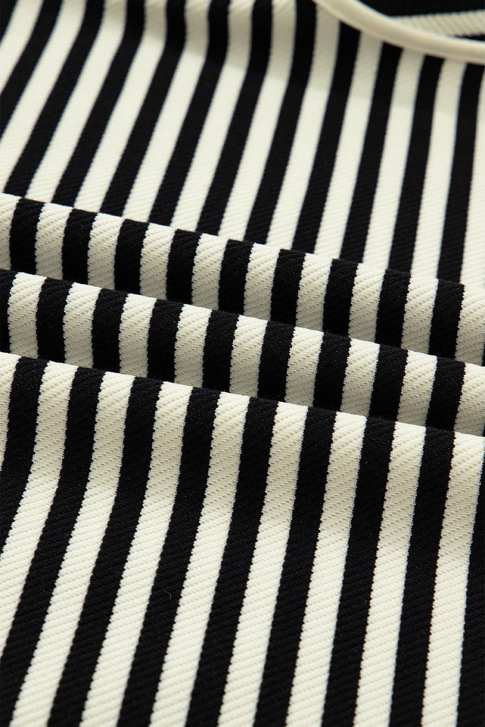 Stripe Textured Pullover Top and Mini Skirt Set