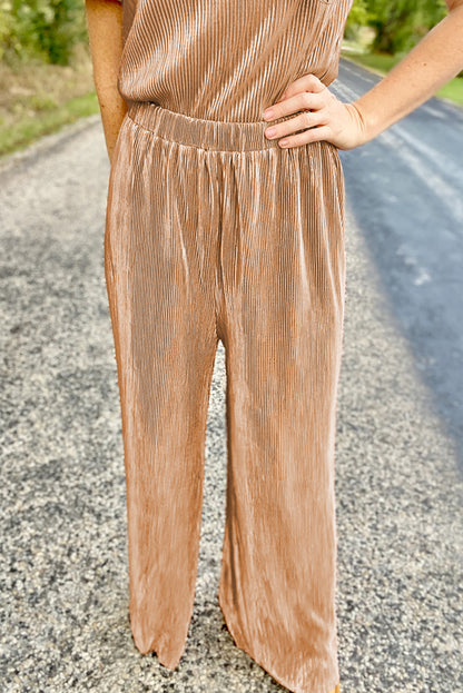 Pleated Top and Pants Set