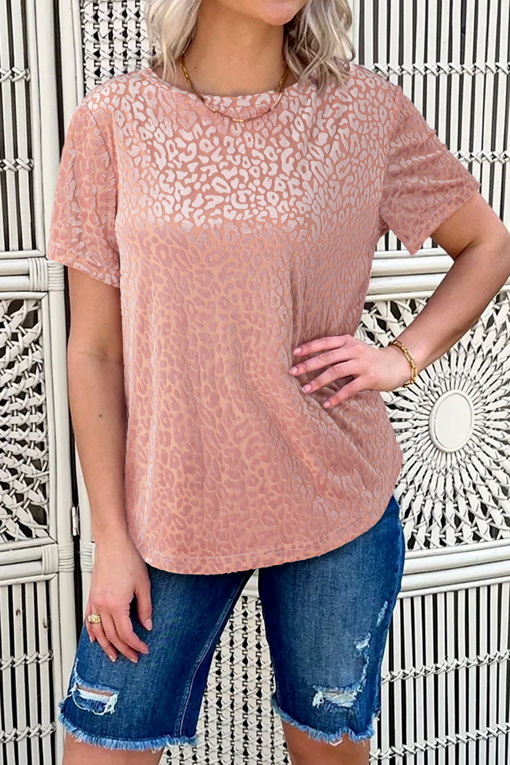 Velvet Leopard Short Sleeve Top