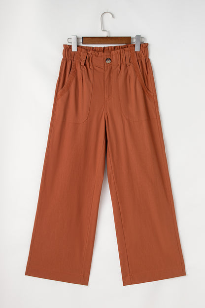 Elastic Waist Straight Leg Pants