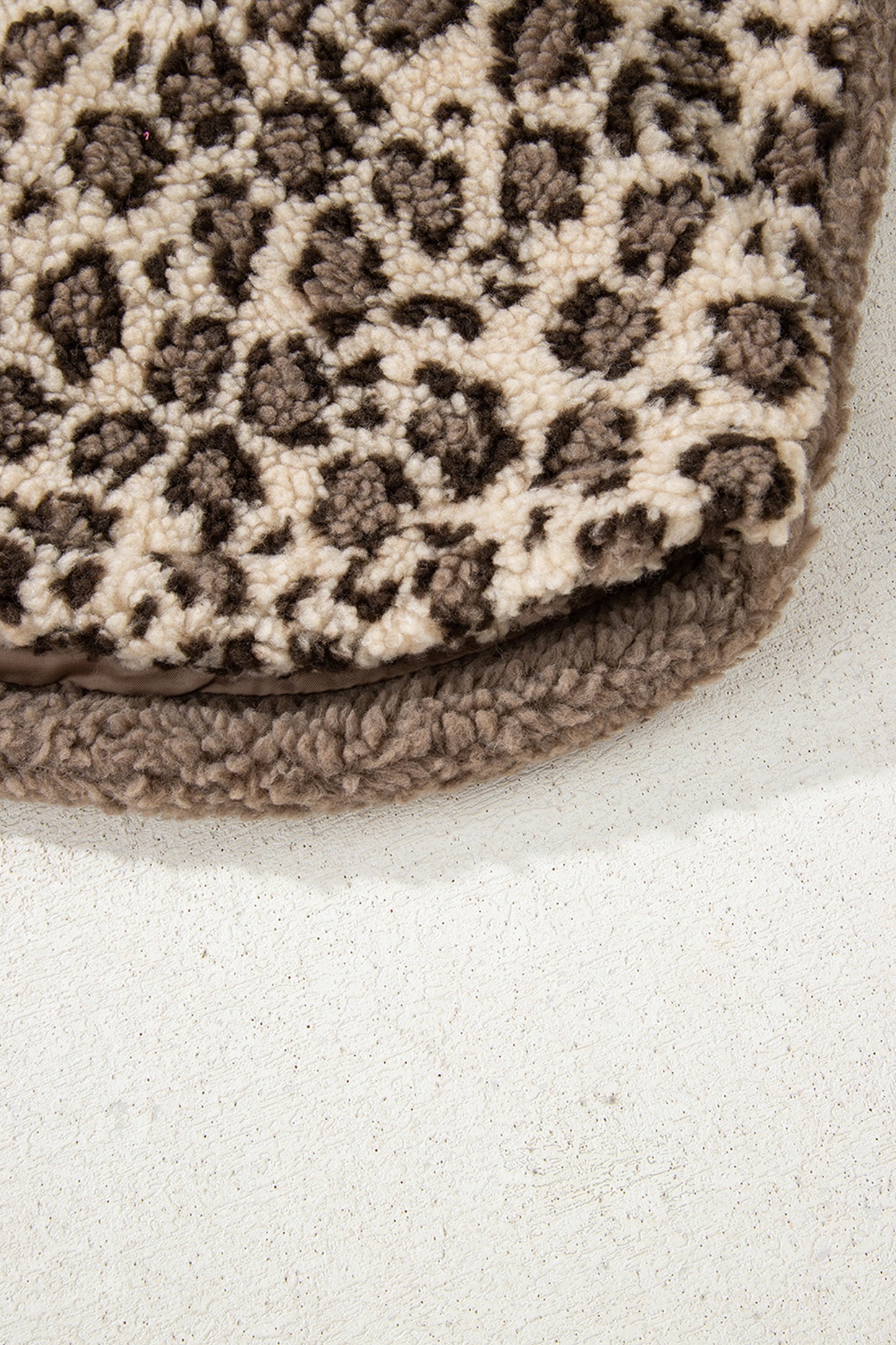 Leopard Sherpa Patchwork Flap Pocket Buttoned Jacket