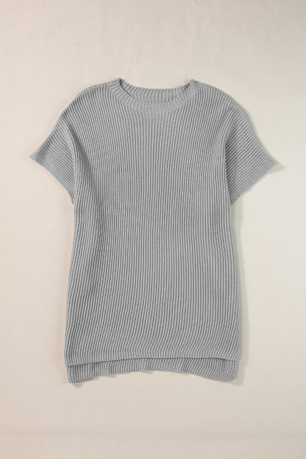 Short Sleeve Side Slit Sweater