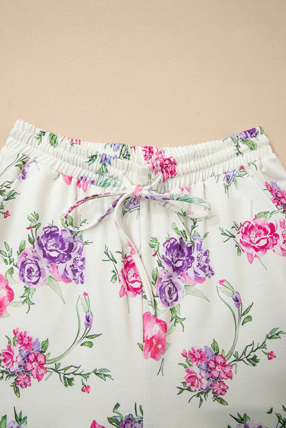 Floral Pullover and Drawstring Lounge Set