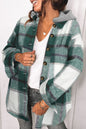 Plaid Button Front Hooded Shacket