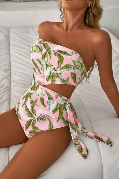 Tropical Halter One Piece Swimwear