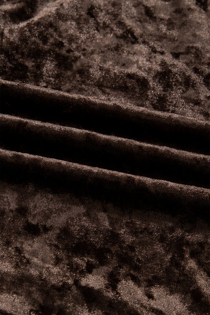 Plus Size Velvet Puff Sleeve Babydoll Mini Dress