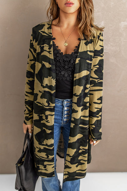 Camo Long Sleeve Cardigan