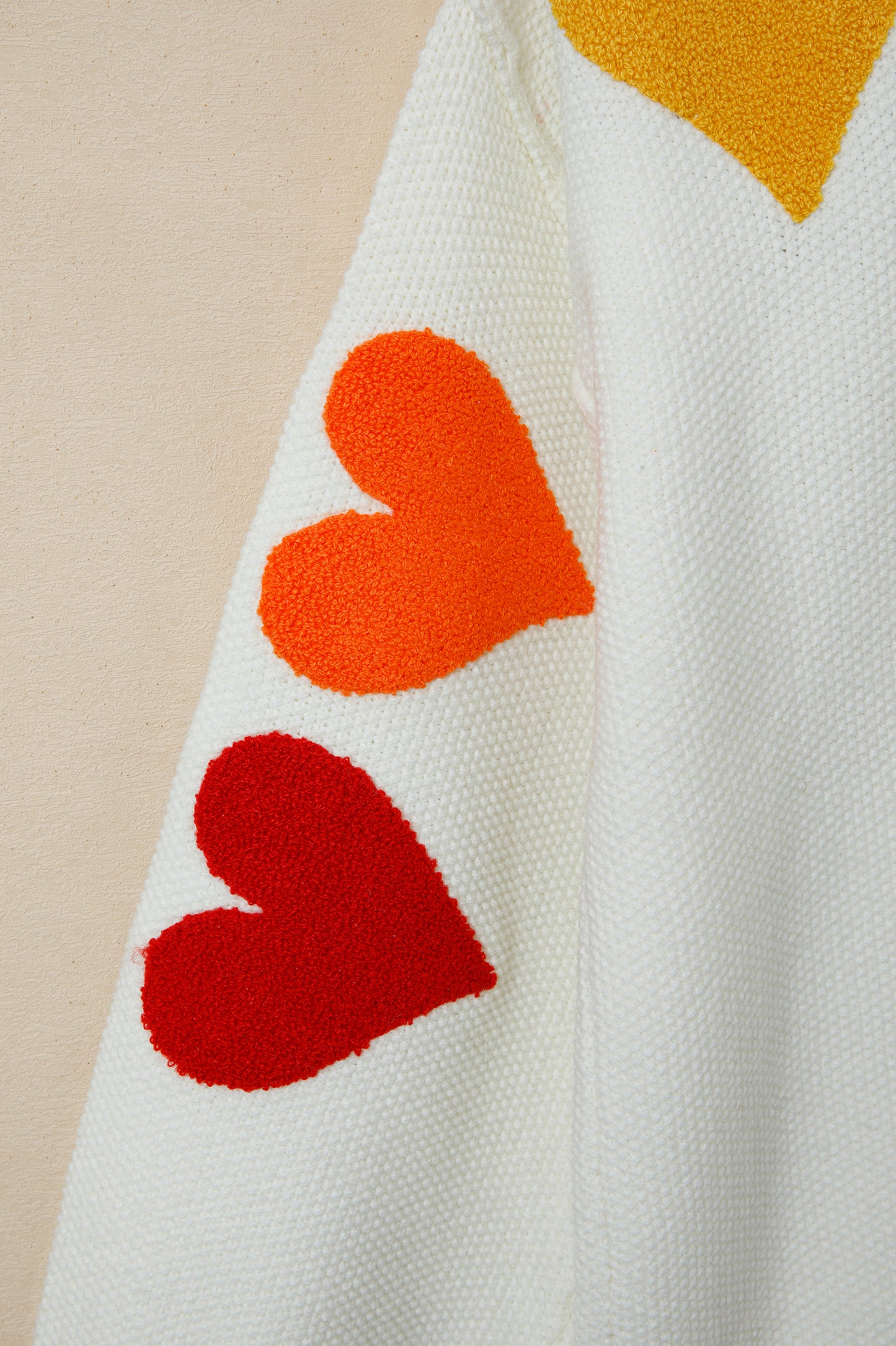 Valentine Heart Chenille Drop Shoulder Sweater