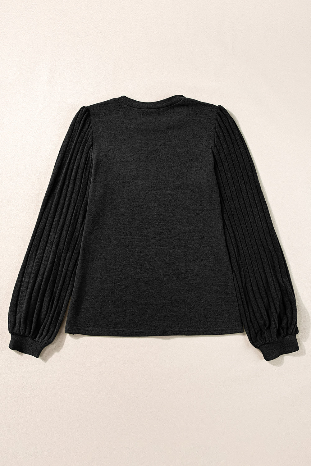 Ribbed Bishop Long Sleeve Top