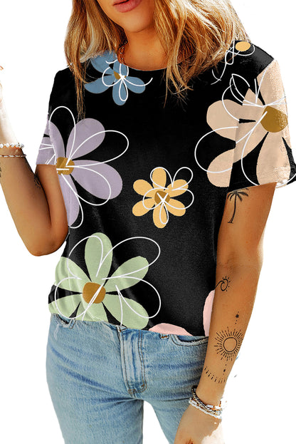 Floral Round Neck T-Shirt