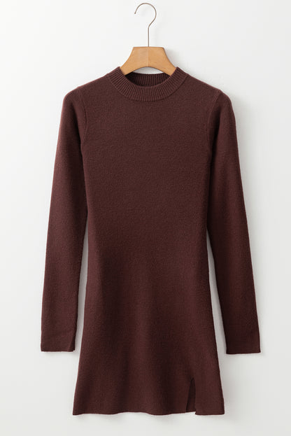 Solid Mock Neck Sweater Dress