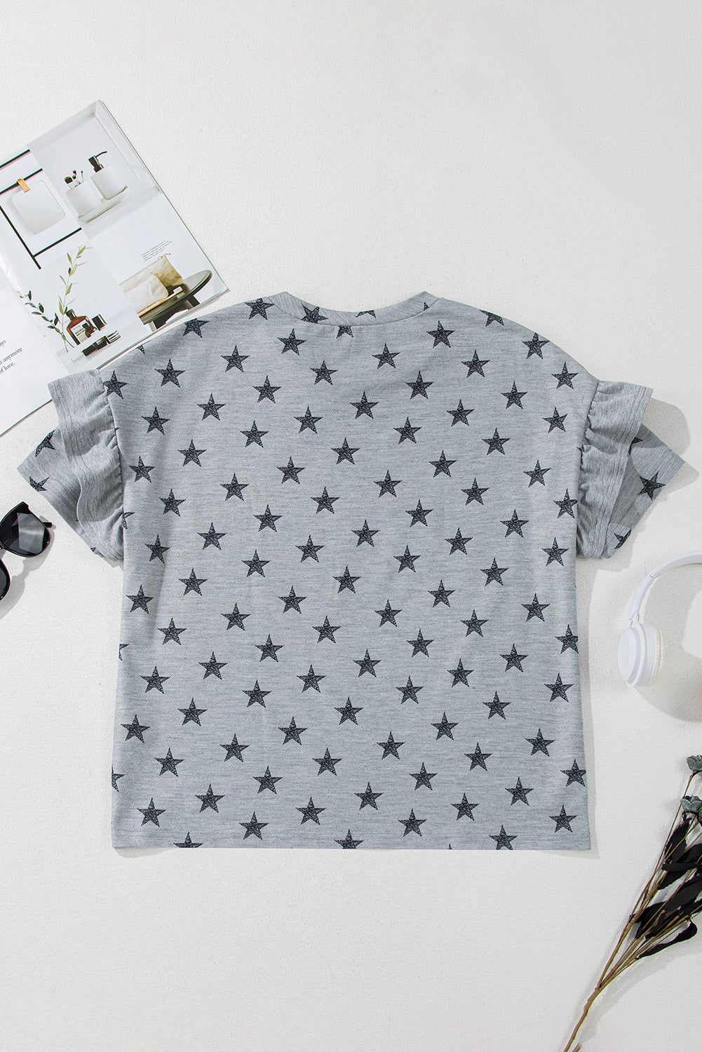 Star Ruffle Tiered Short Sleeve T-Shirt