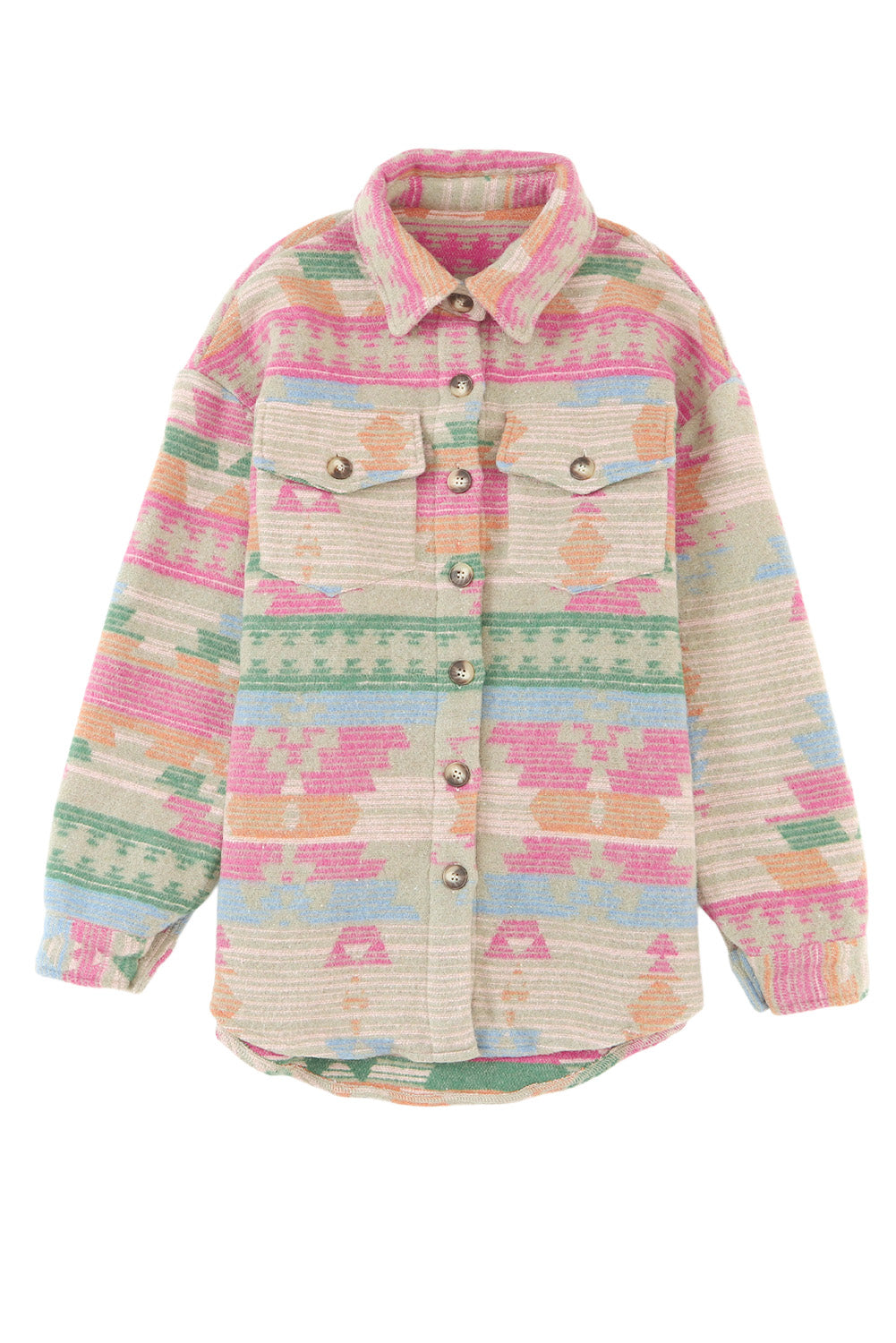 Western Aztec Button Front Shacket