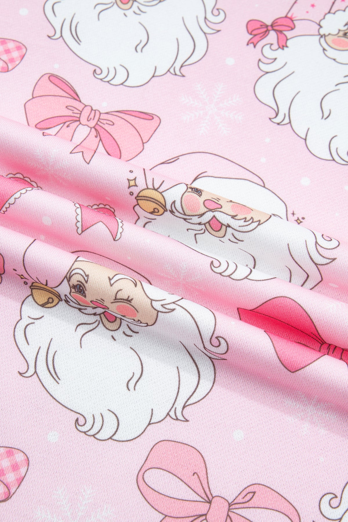 Christmas Santa Bow Mock Neck Graphic Sweatshirt