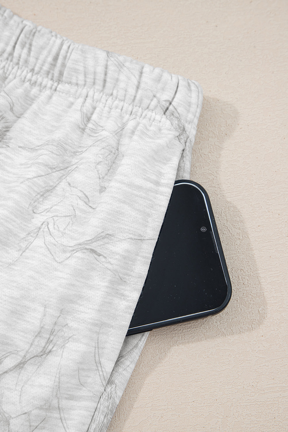 Abstract Drop Sleeve Hoodie and Pant Set