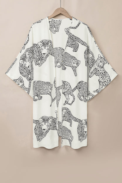 Cheetah Split Hem Kimono