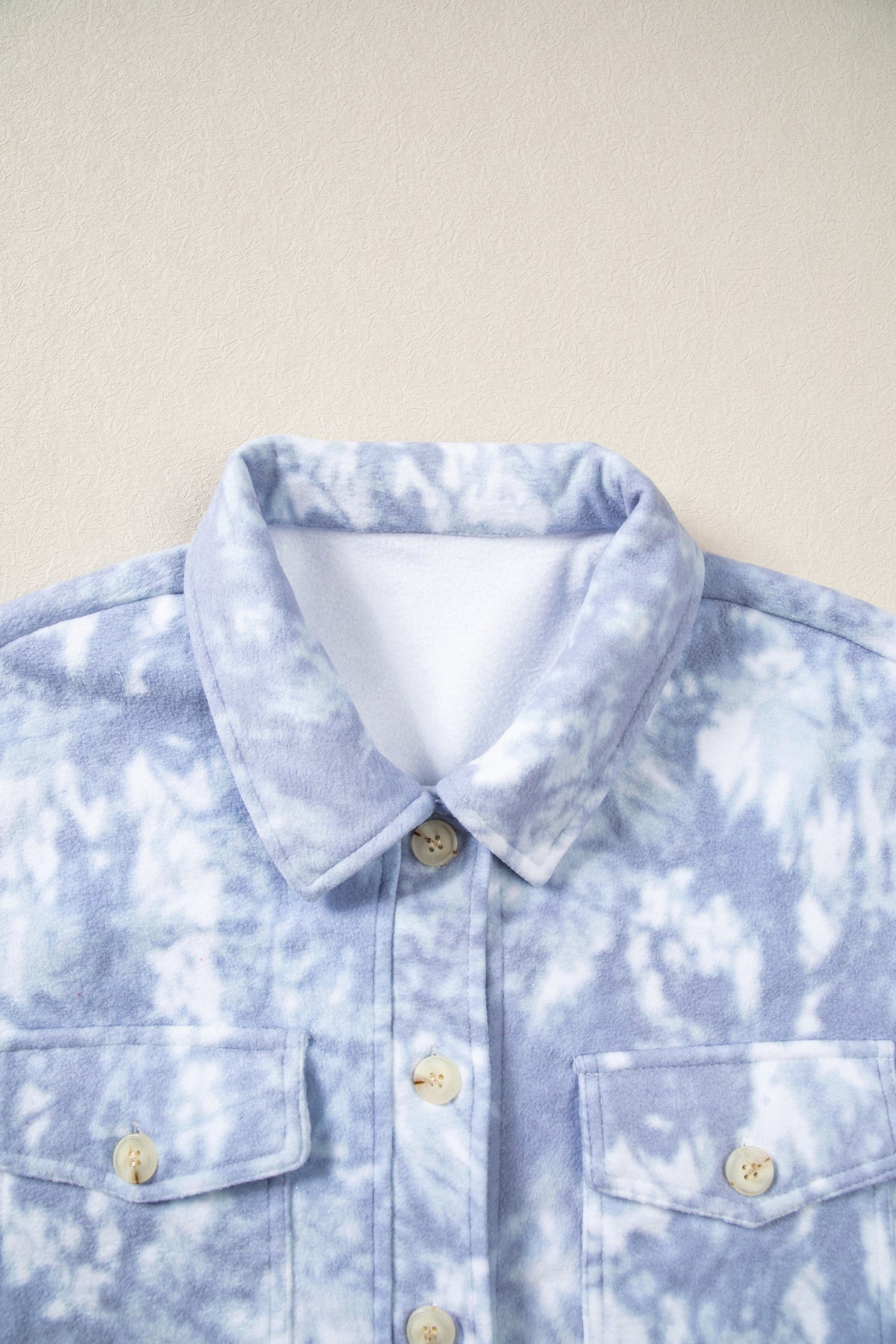 Abstract Tie Dye Patch Pocket Collared Jacket