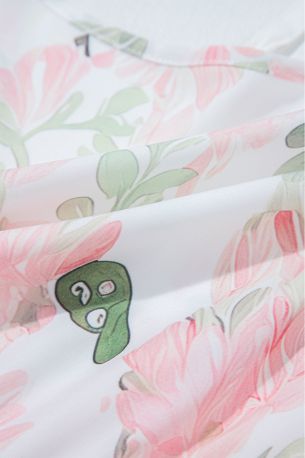 Floral Tied V-Neck Puff Sleeve Peplum Blouse