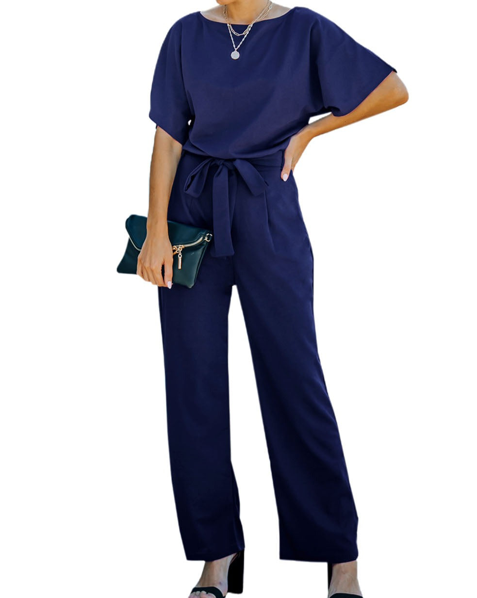 Tie Front Wide Leg Jumpsuit