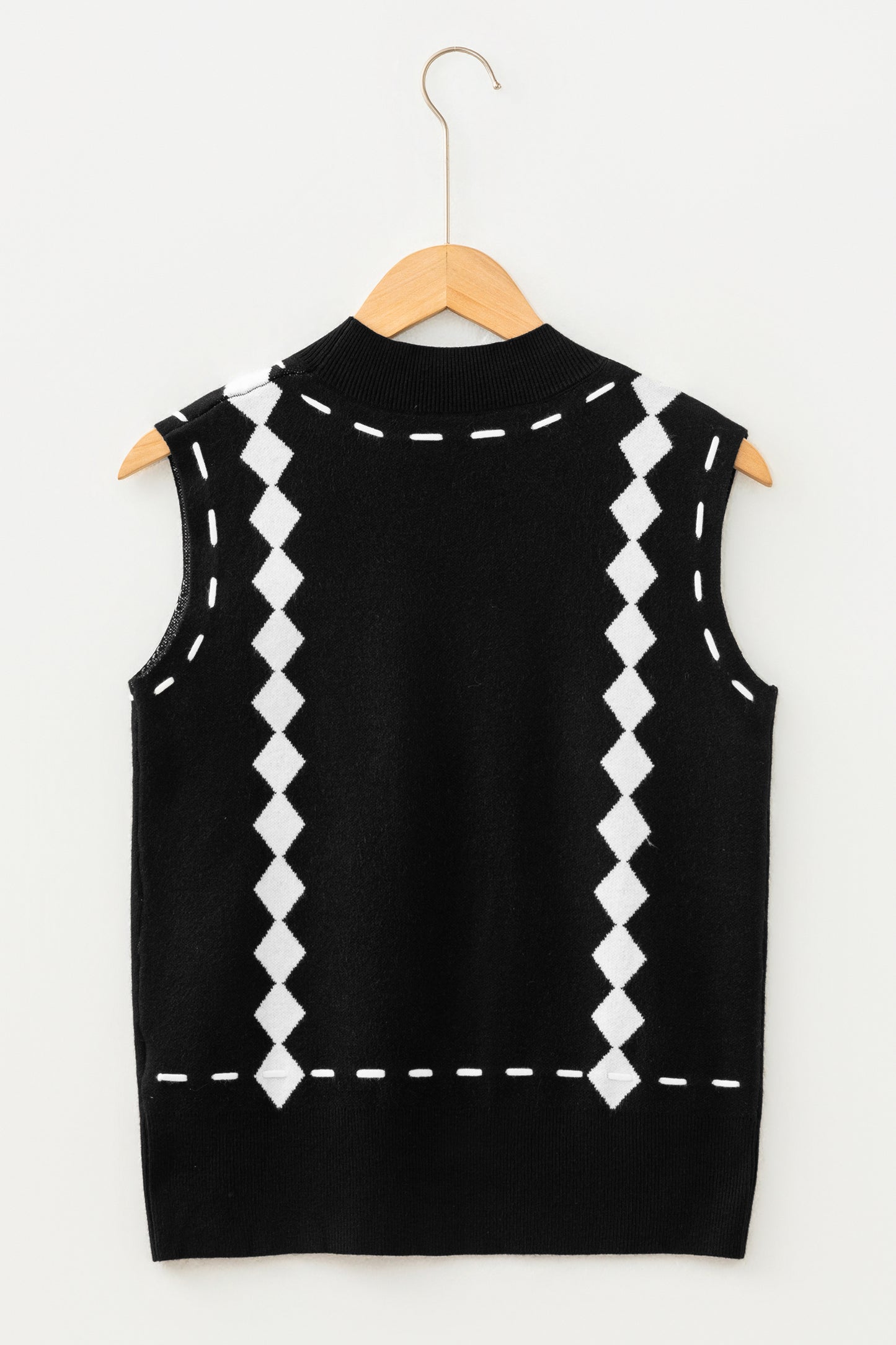 Western Horse Geometric Mock Neck Knit Top