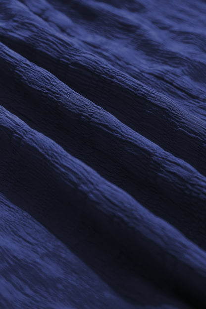 Plus Size Ruched Lace-Up Short Sleeve Midi Dress