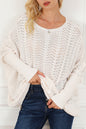 Hollowed Pointelle Dolman Sleeve Sweater