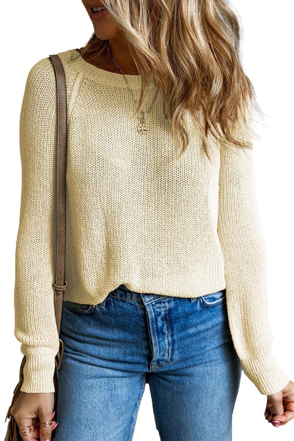 Everyday Casual Solid Knit Sweater