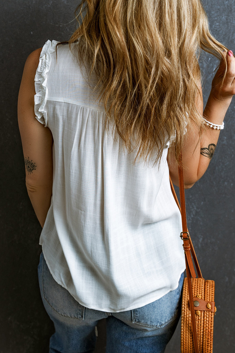 Ruffle Trim Tank Top