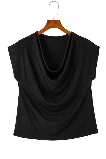 Cowl Neck Bat Sleeve T-Shirt